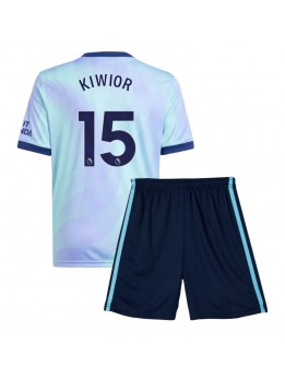 Arsenal Jakub Kiwior #15 Ausweichtrikot für Kinder 2024-25 Kurzarm (+ Kurze Hosen)